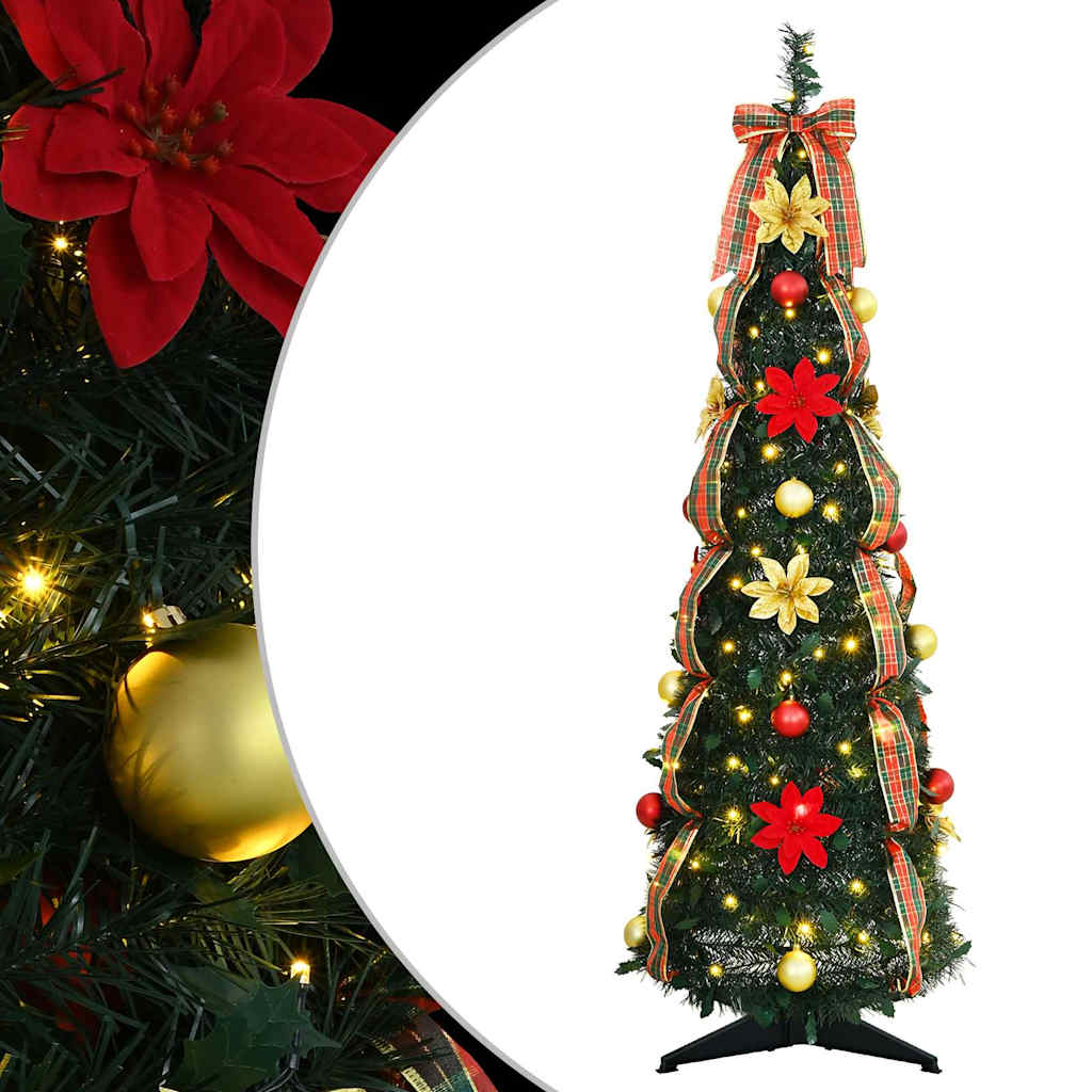 Umjetno božićno drvce s 50 LED svjetlima Zelena 125 cm PVC