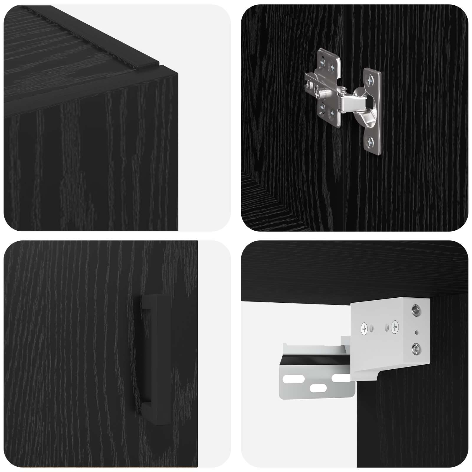 Ormar za montažu na zid 2 pcs Crni hrast 69,5 x 34 x 90 cm