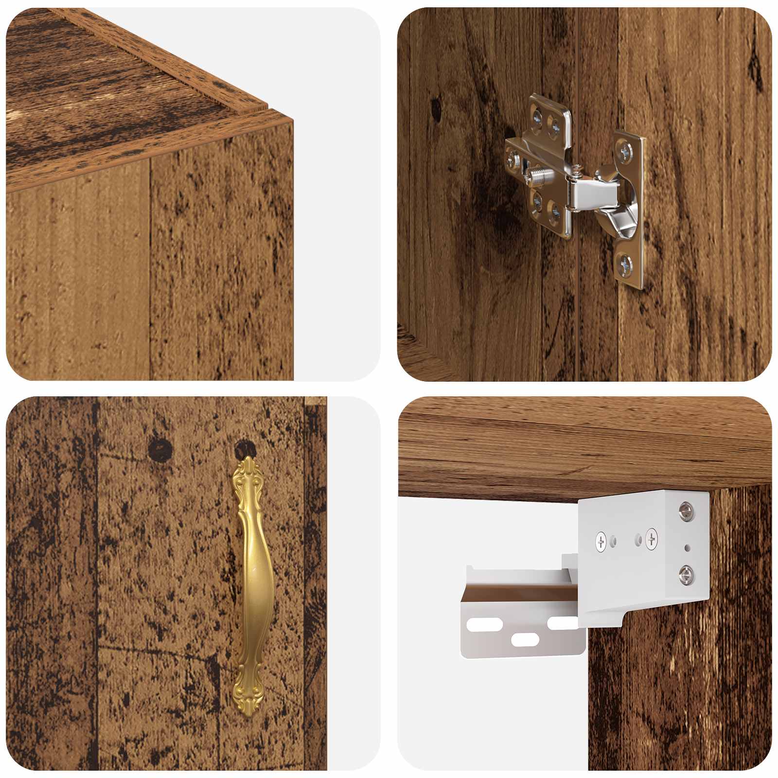 Ormar za montažu na zid 2 pcs Staro drvo 69,5 x 34 x 90 cm