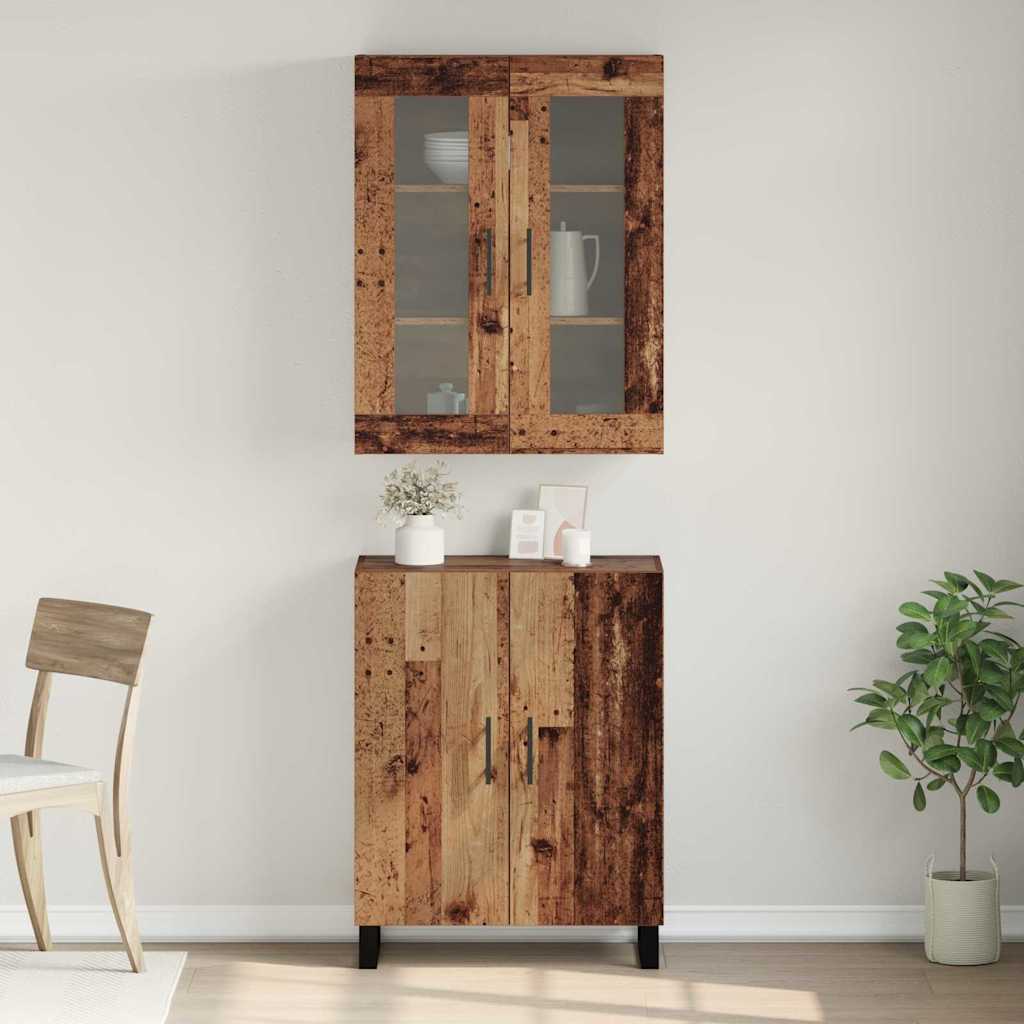Highboard 2 pcs Staro drvo Konstruirano drvo