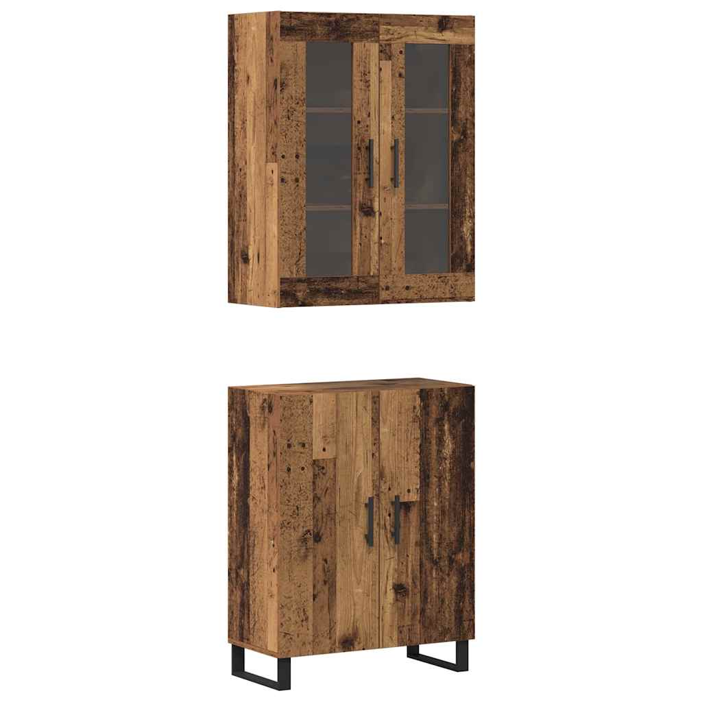 Highboard 2 pcs Staro drvo Konstruirano drvo