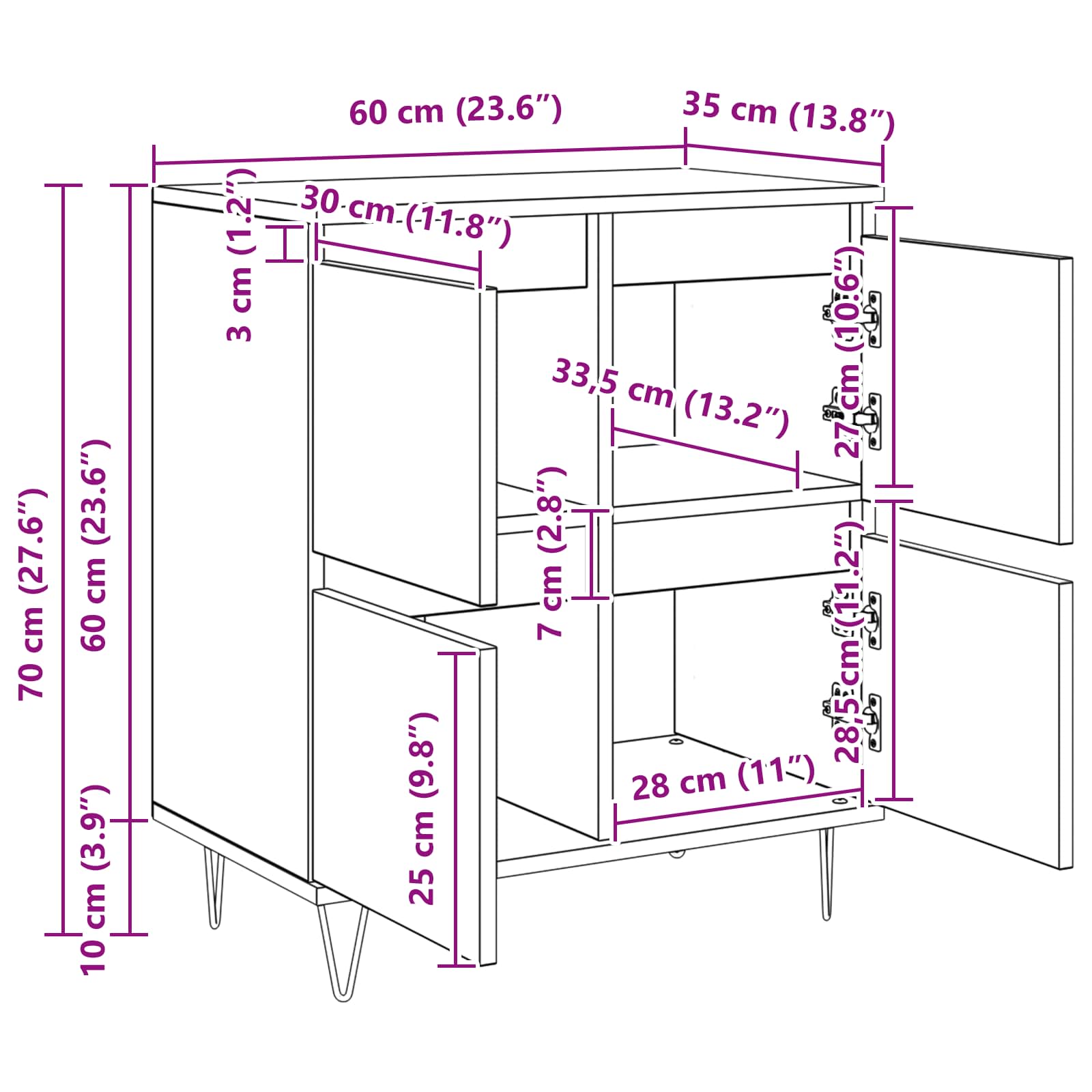 Komode 2 pcs Staro drvo