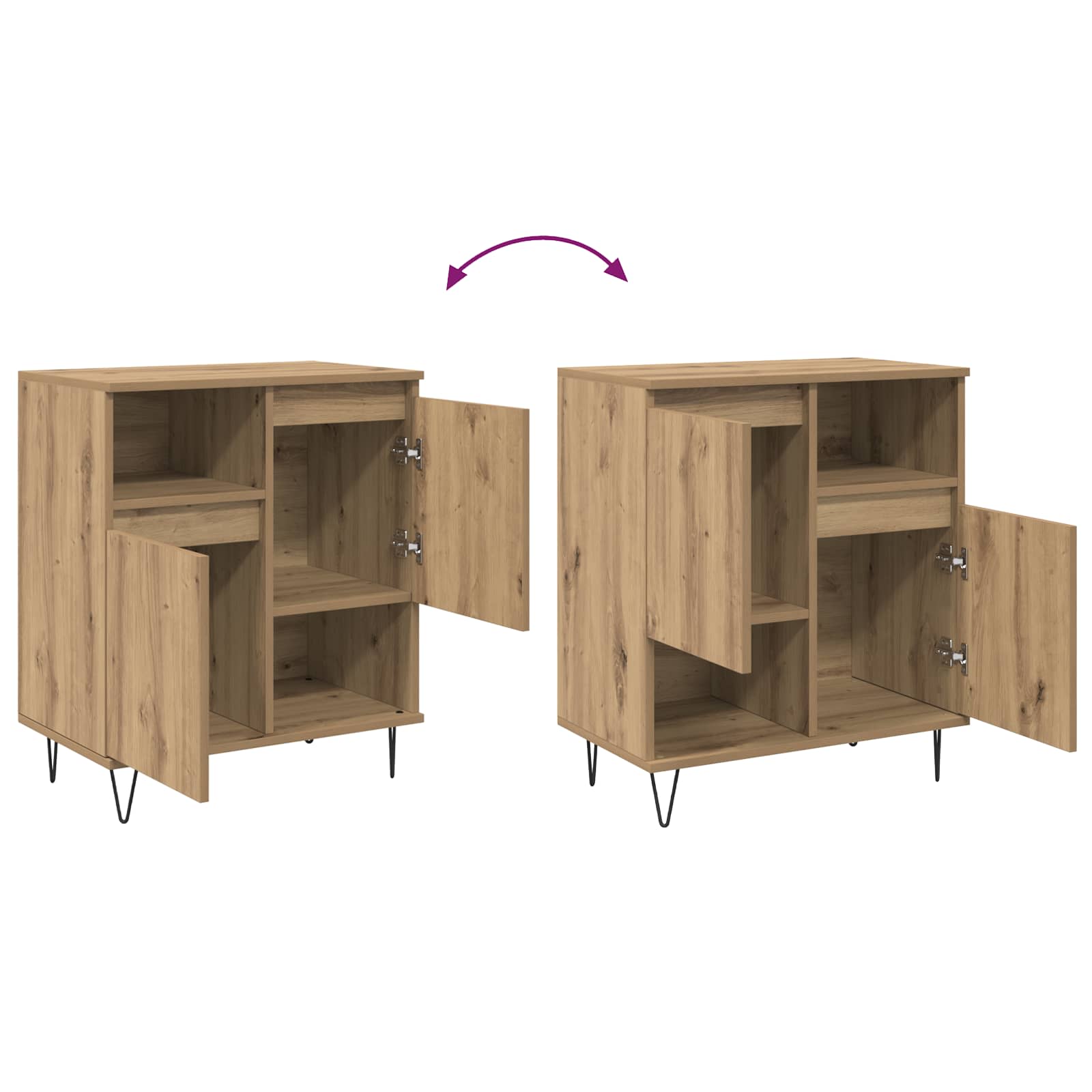 Kreveta 2 pcs Umjetnički hrast 60 x 35 x 70 cm