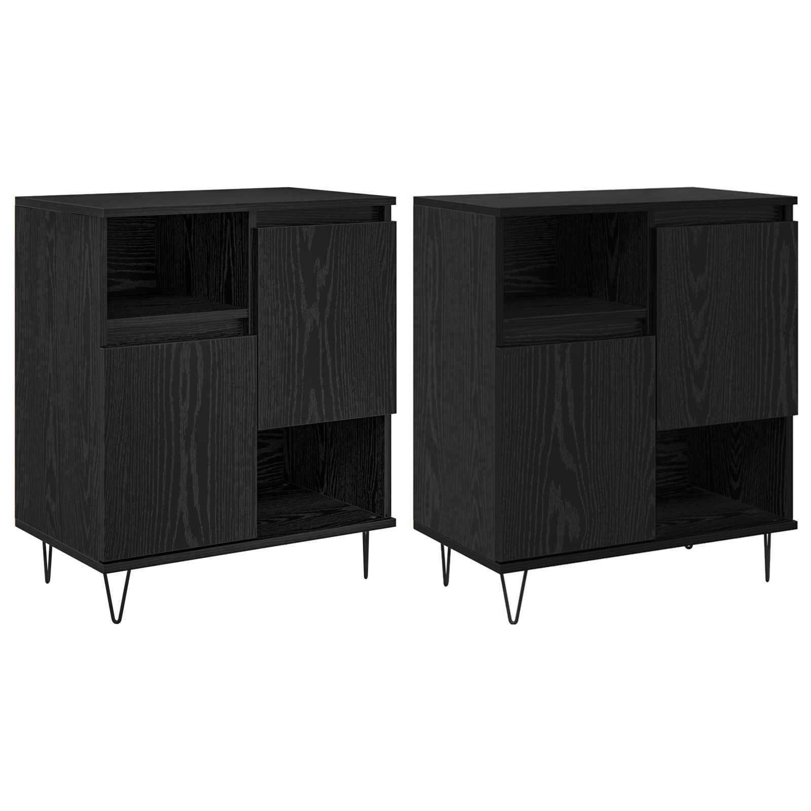 Kreveta 2 pcs Crni hrast 60 x 35 x 70 cm