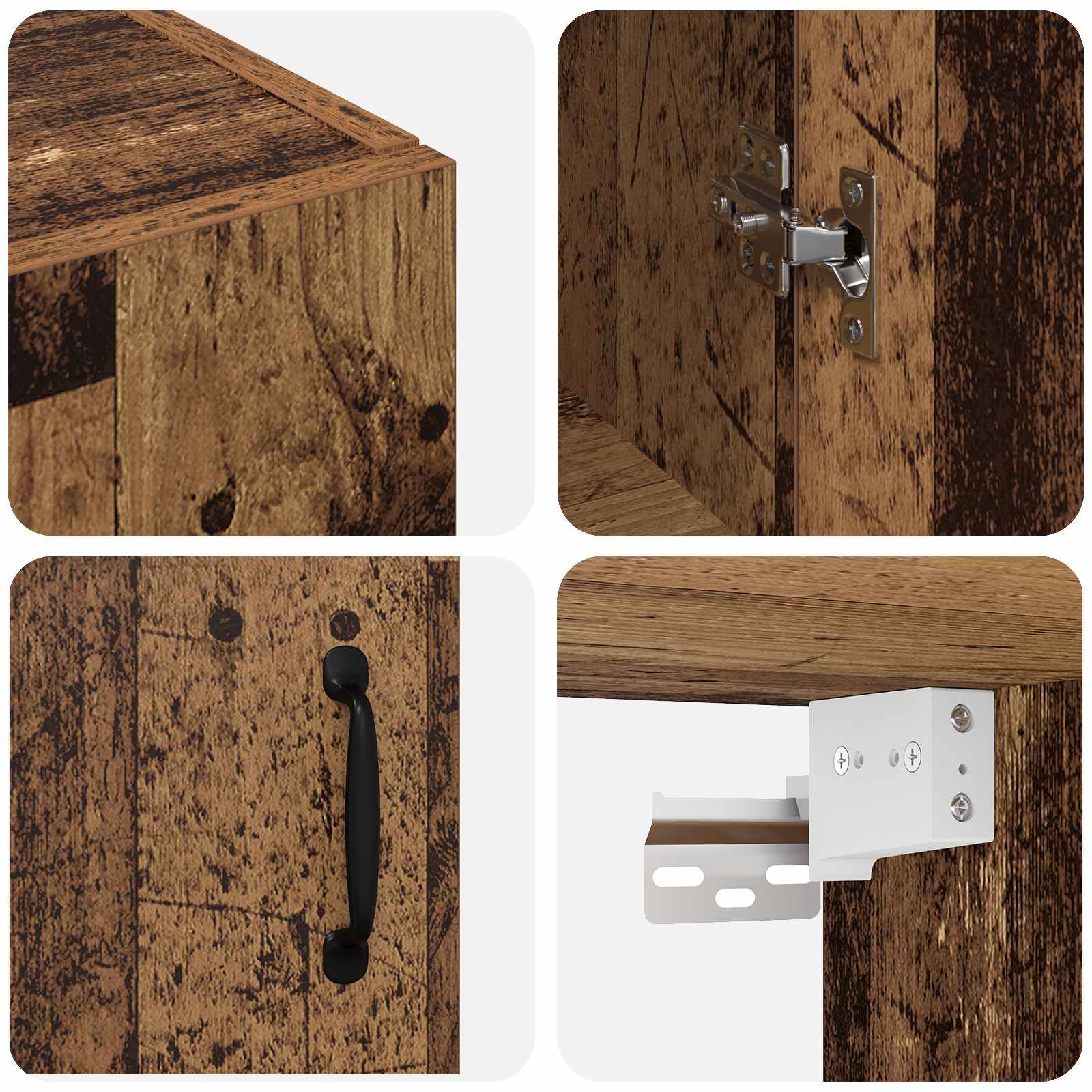 Ormar za montažu na zid 2 pcs Staro drvo 69,5 x 34 x 90 cm