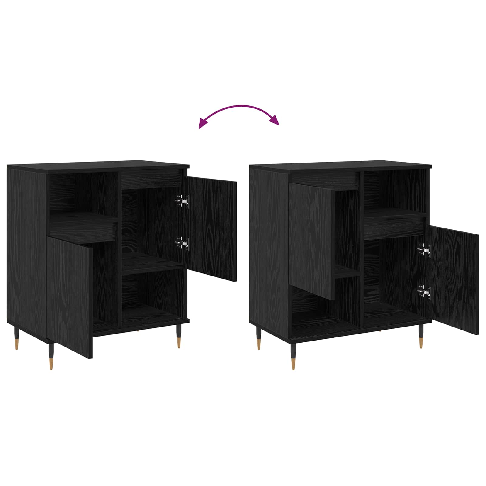 Komode 2 pcs Crni hrast
