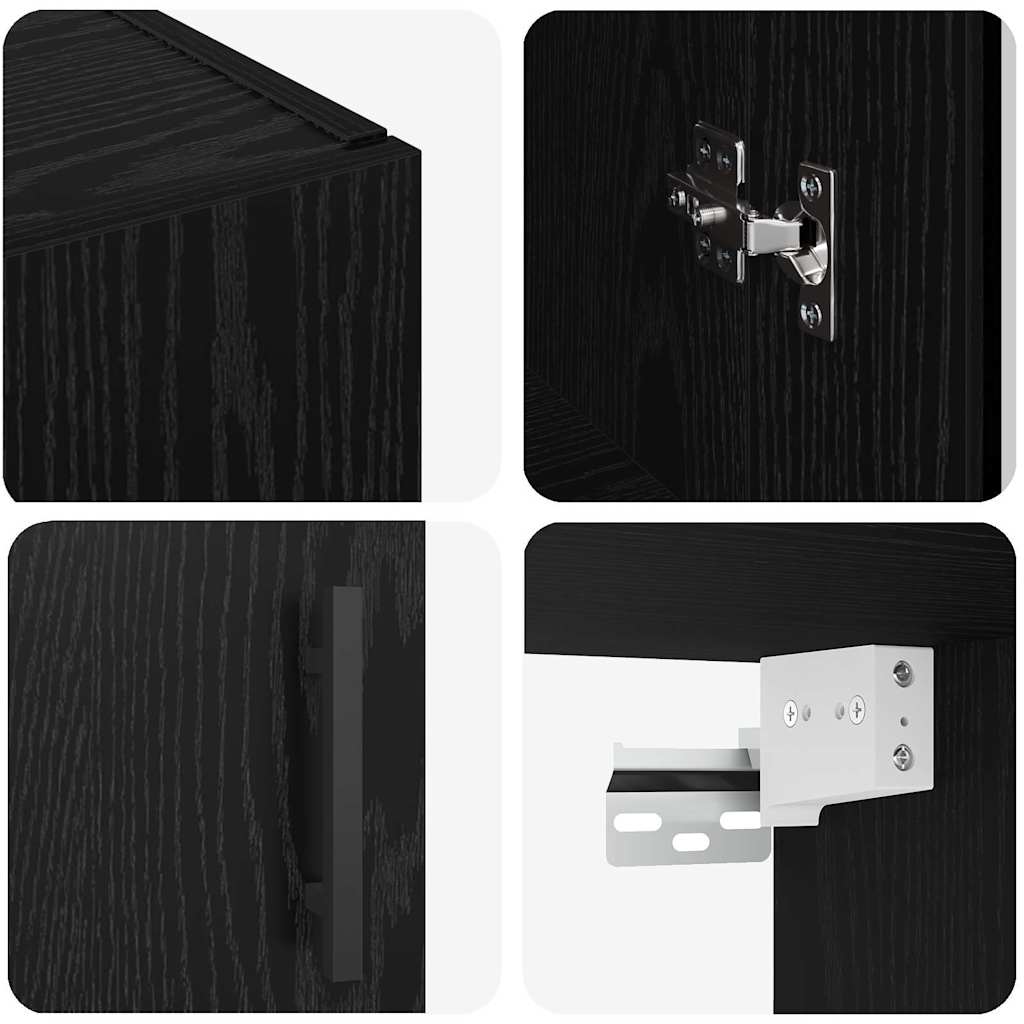 Ormarčići montirani na zid 2 pcs Crni hrast 69,5 x 34 x 90 cm