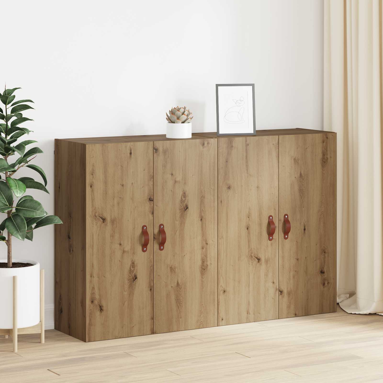 Ormar za montažu na zid Zidne 2 pcs Umjetnički hrast