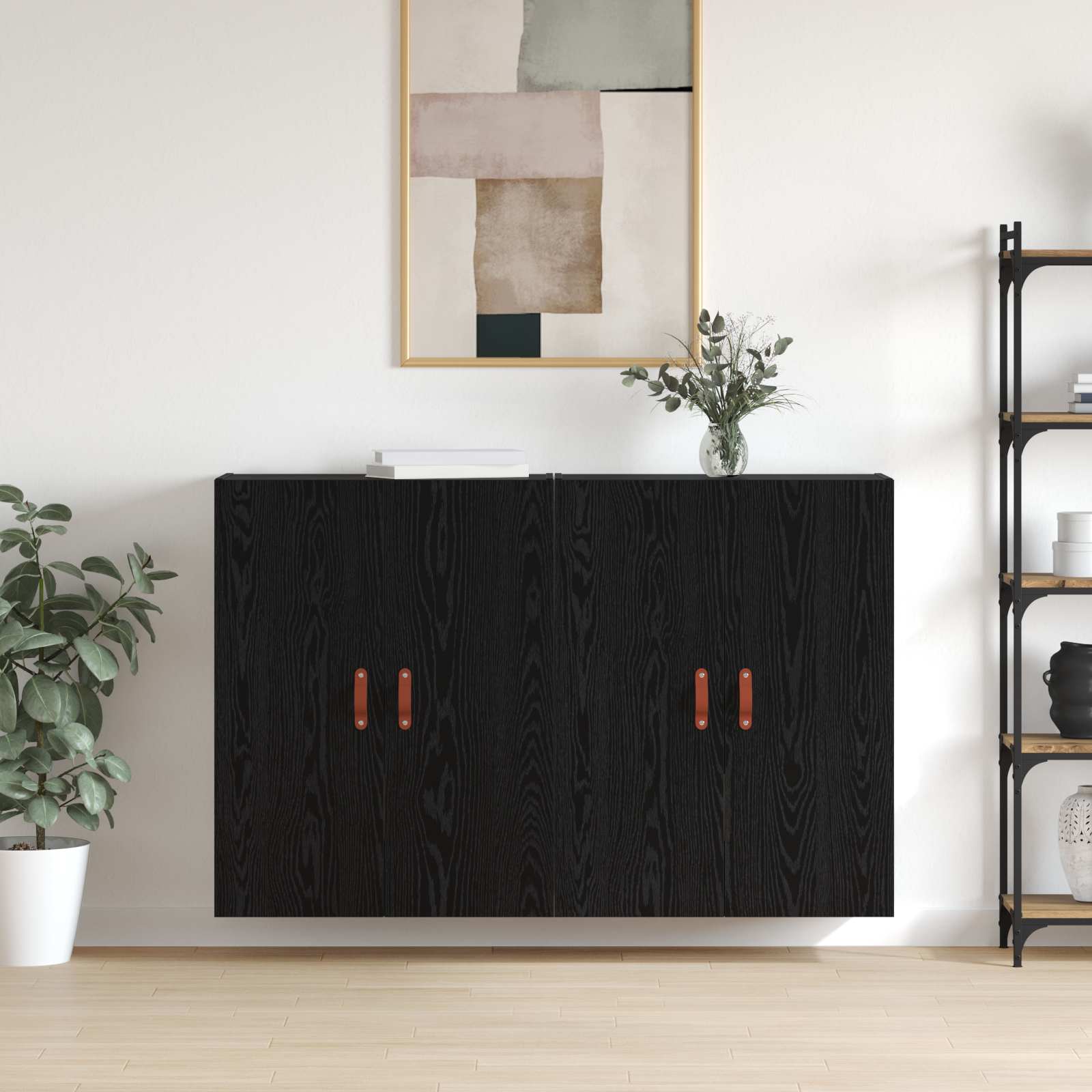 Ormar za montažu na zid 2 pcs Crni hrast 69,5 x 34 x 90 cm