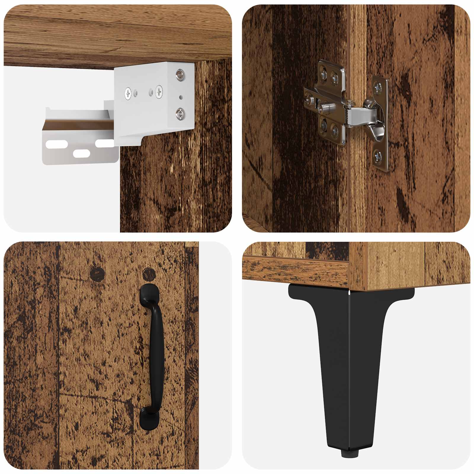 Highboard 2 pcs Staro drvo Konstruirano drvo