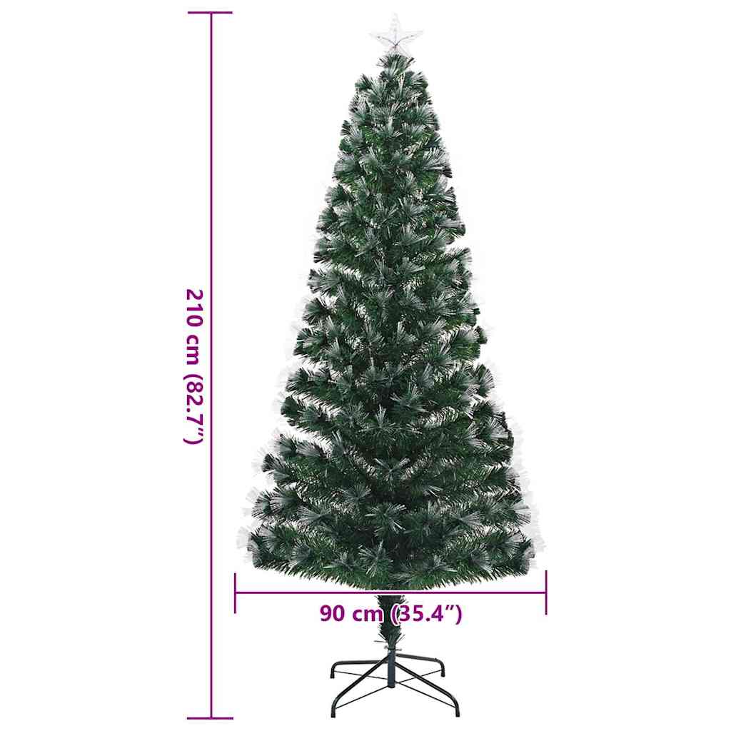 Umjetno božićno drvce s 250 LED svjetlima Zelena 210 cm PVC