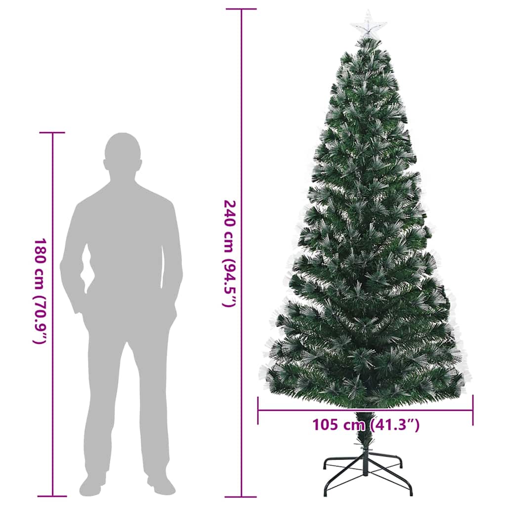 Umjetno božićno drvce s 300 LED svjetlima Zelena 240 cm PVC
