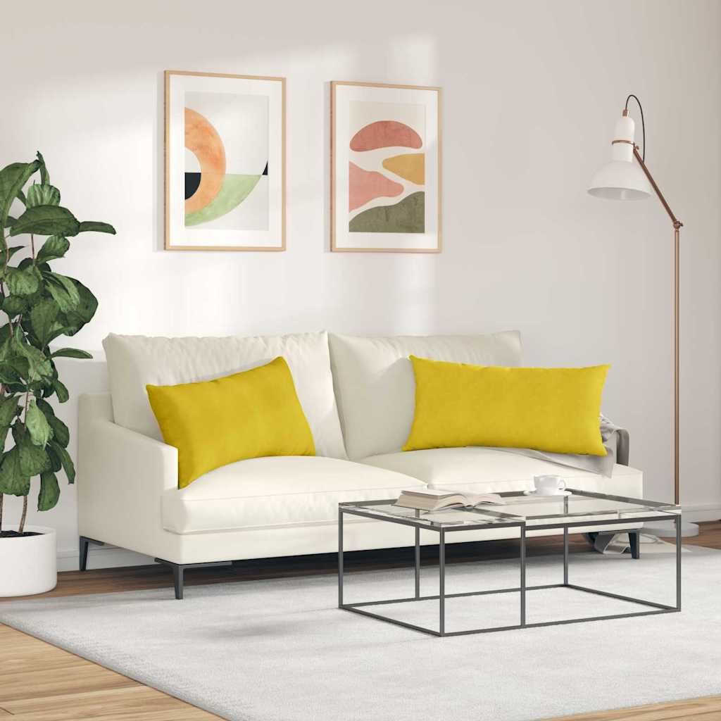 Jastučići za sofu 2 pcs Žuta 80 x 40 cm Kordura tekstil