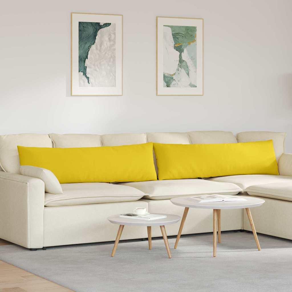 Jastučići za sofu 2 pcs Svijetlo žuta 145 x 40 cm tkanina