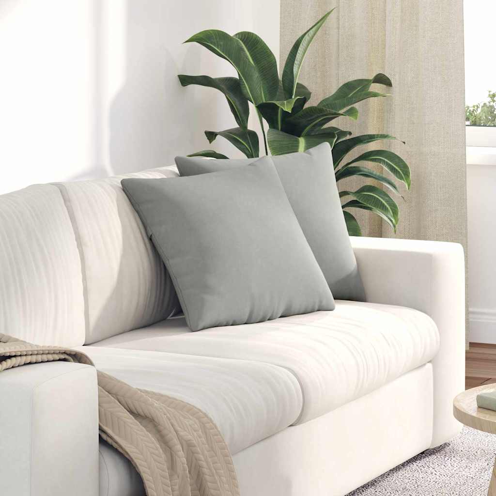 Jastučići za sofu 2 pcs Svijetlo siva 45 x 45 cm tkanina