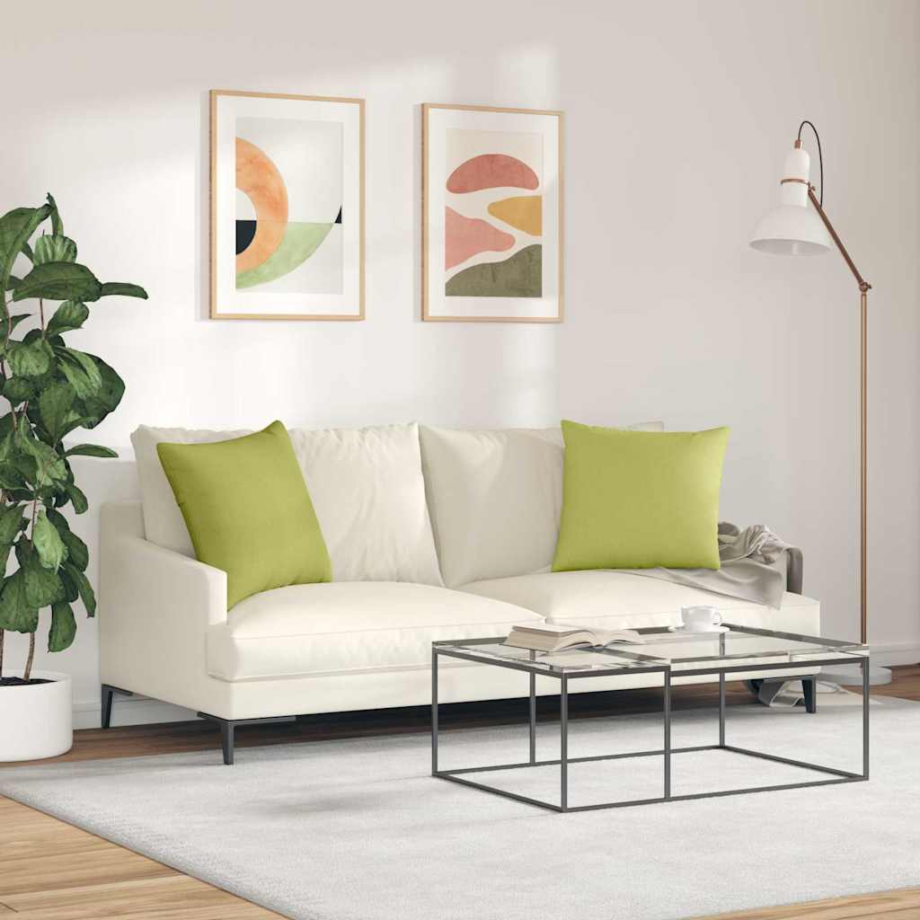 Jastučići za sofu 2 pcs Svijetlo zelena 50 x 50 cm tkanina