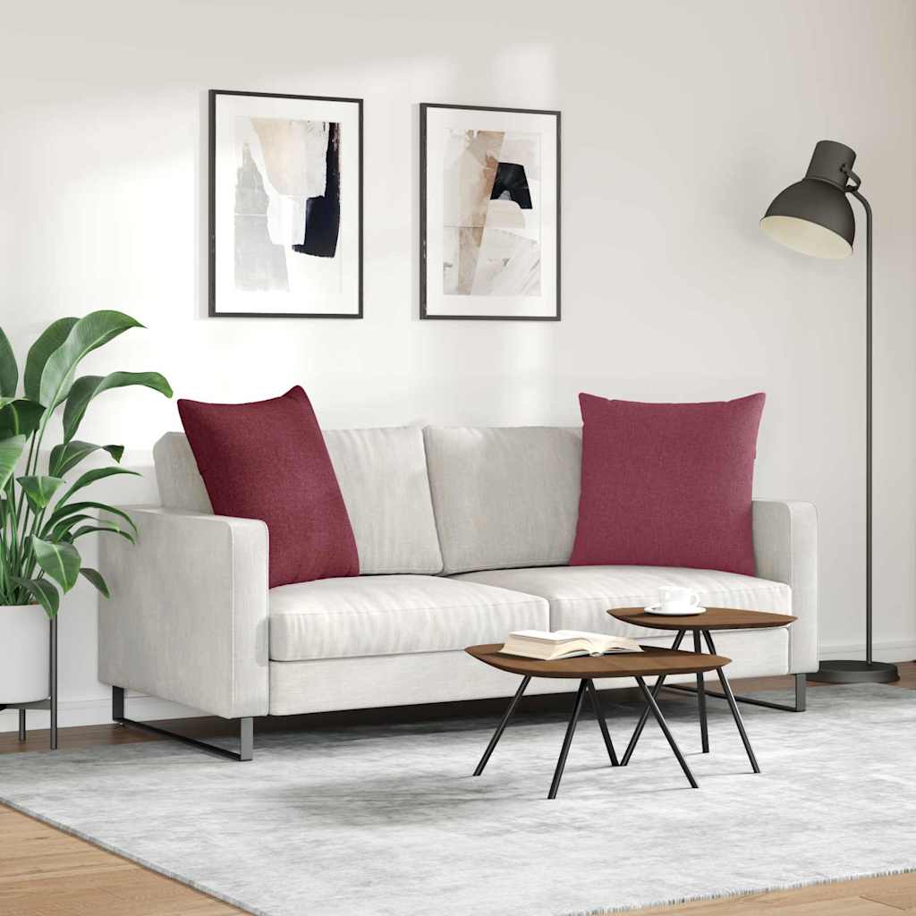 Jastučići za sofu 2 pcs Vinska crvena 80 x 80 cm tkanina