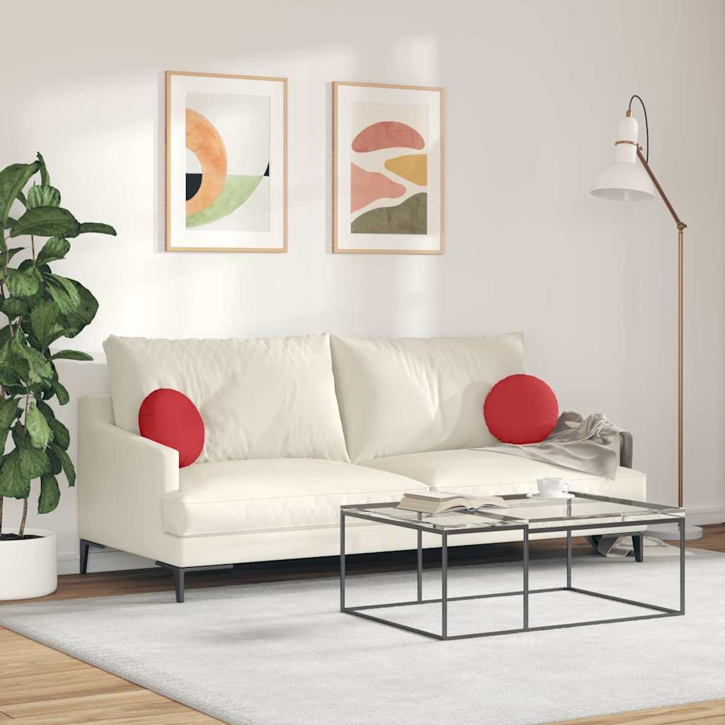 Jastučići za sjedenje 2 pcs Crvena Ø30 x 13 cm tkanina