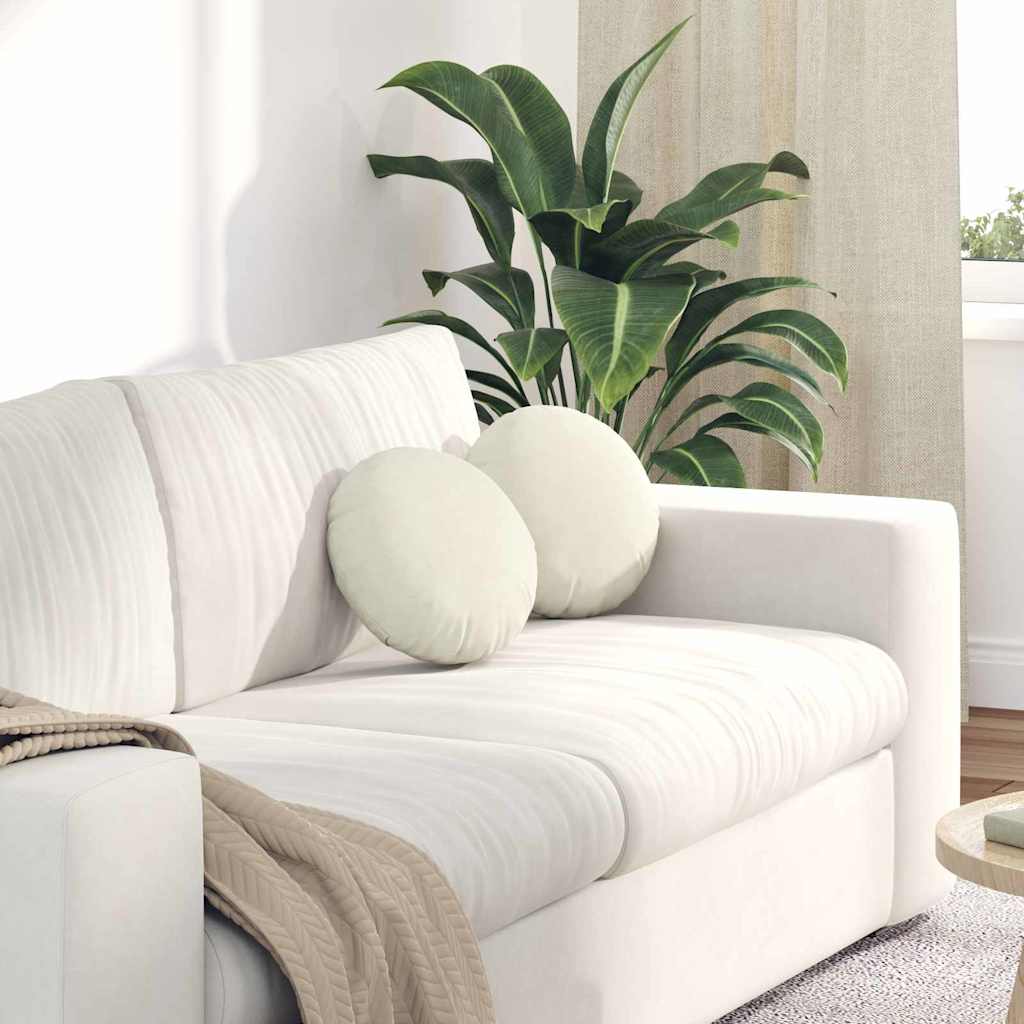 Jastučići za sjedenje 2 pcs Krema Ø30 x 13 cm Baršun