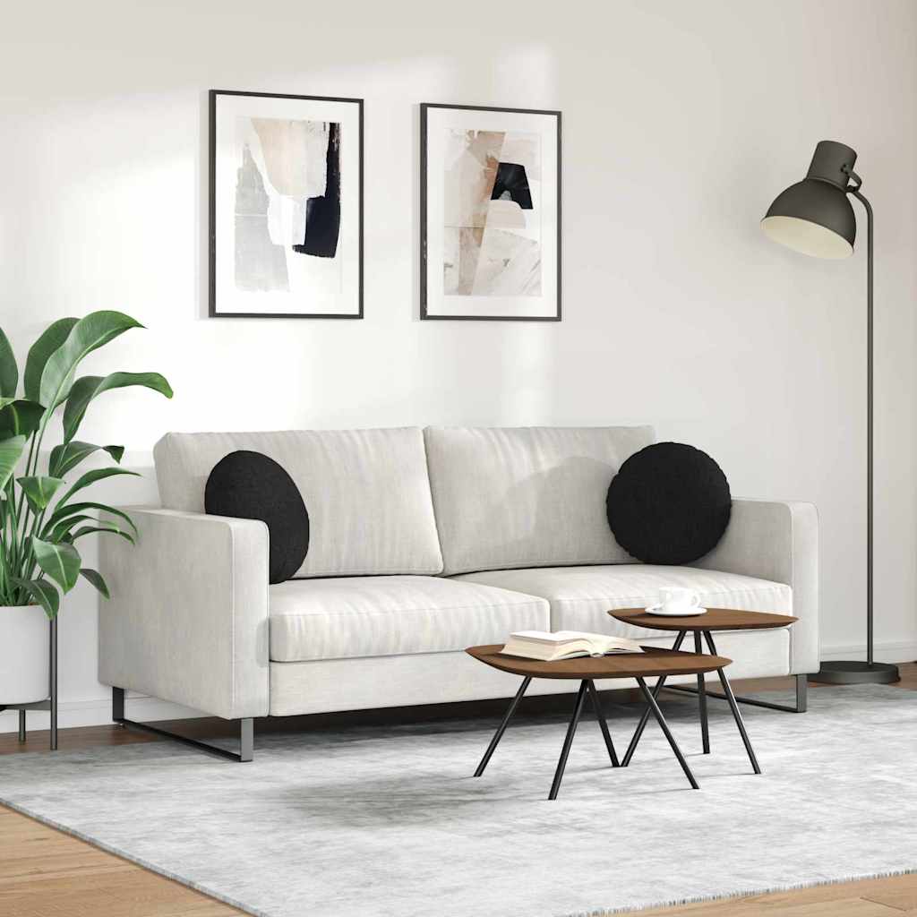Jastučići za sjedenje 2 pcs Crna Ø40 x 13 cm tkanina