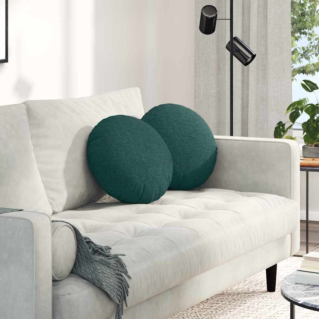 Jastučići za sjedenje 2 pcs Tamnozelena Ø40 x 13 cm tkanina