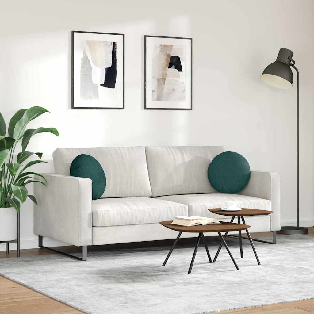 Jastučići za sjedenje 2 pcs Tamnozelena Ø40 x 13 cm tkanina
