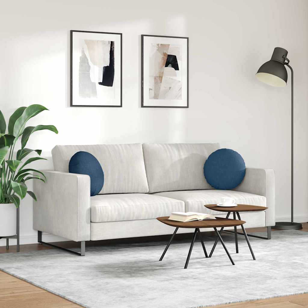 Jastučići za sjedenje 2 pcs Plava Ø40 x 13 cm tkanina