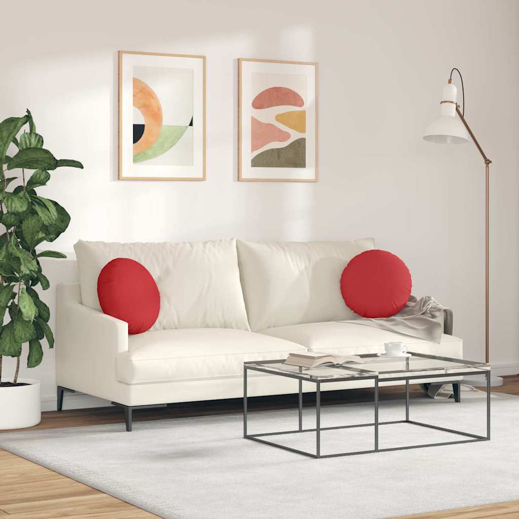 Jastučići za sjedenje 2 pcs Crvena Ø40 x 13 cm tkanina