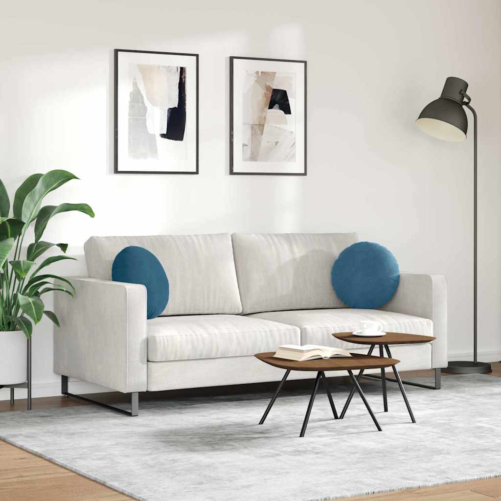 Jastučići za sjedenje 2 pcs Plava Ø 40 x 13 cm Baršun