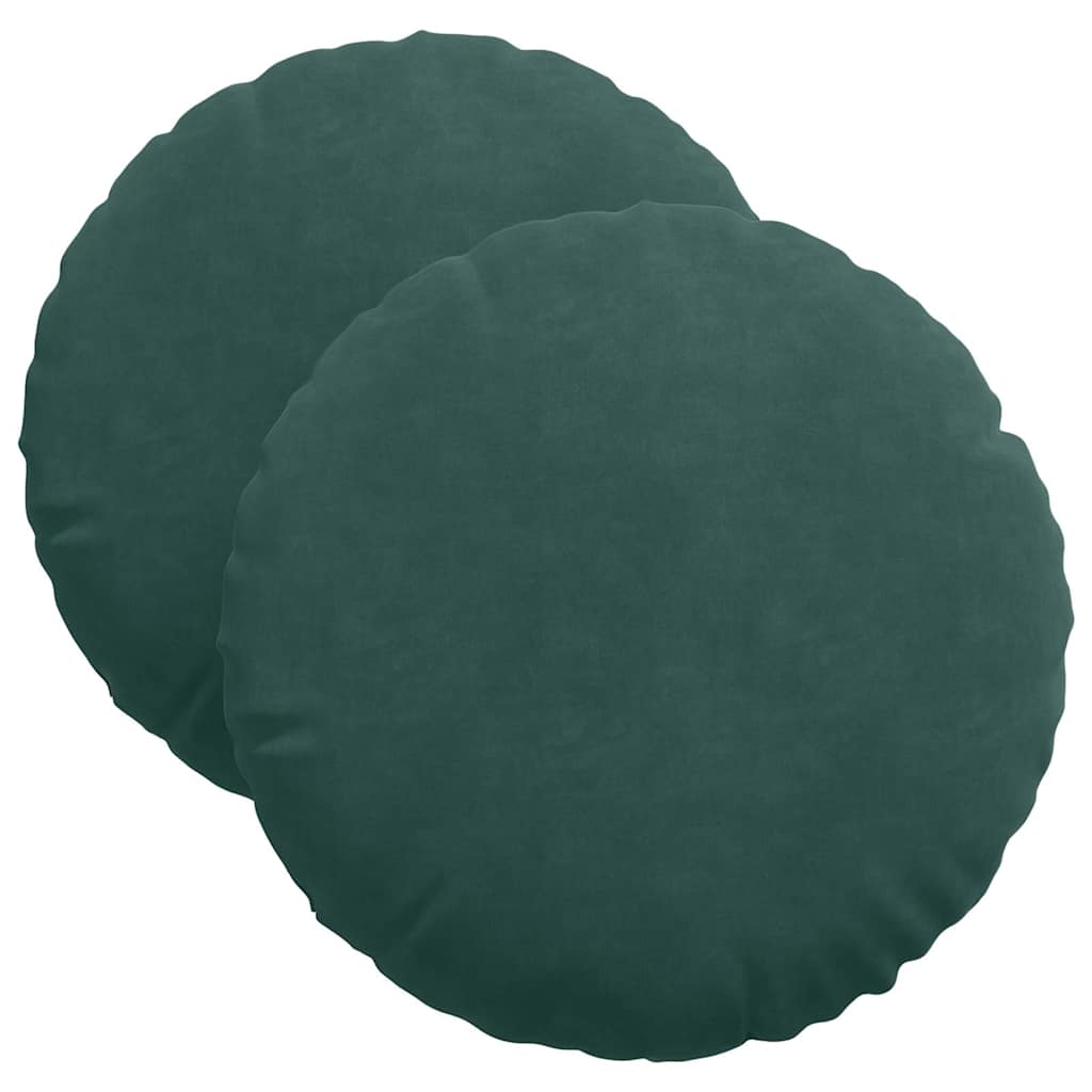 Jastučići za sjedenje 2 pcs Tamnozelena Ø 40 x 13 cm Baršun