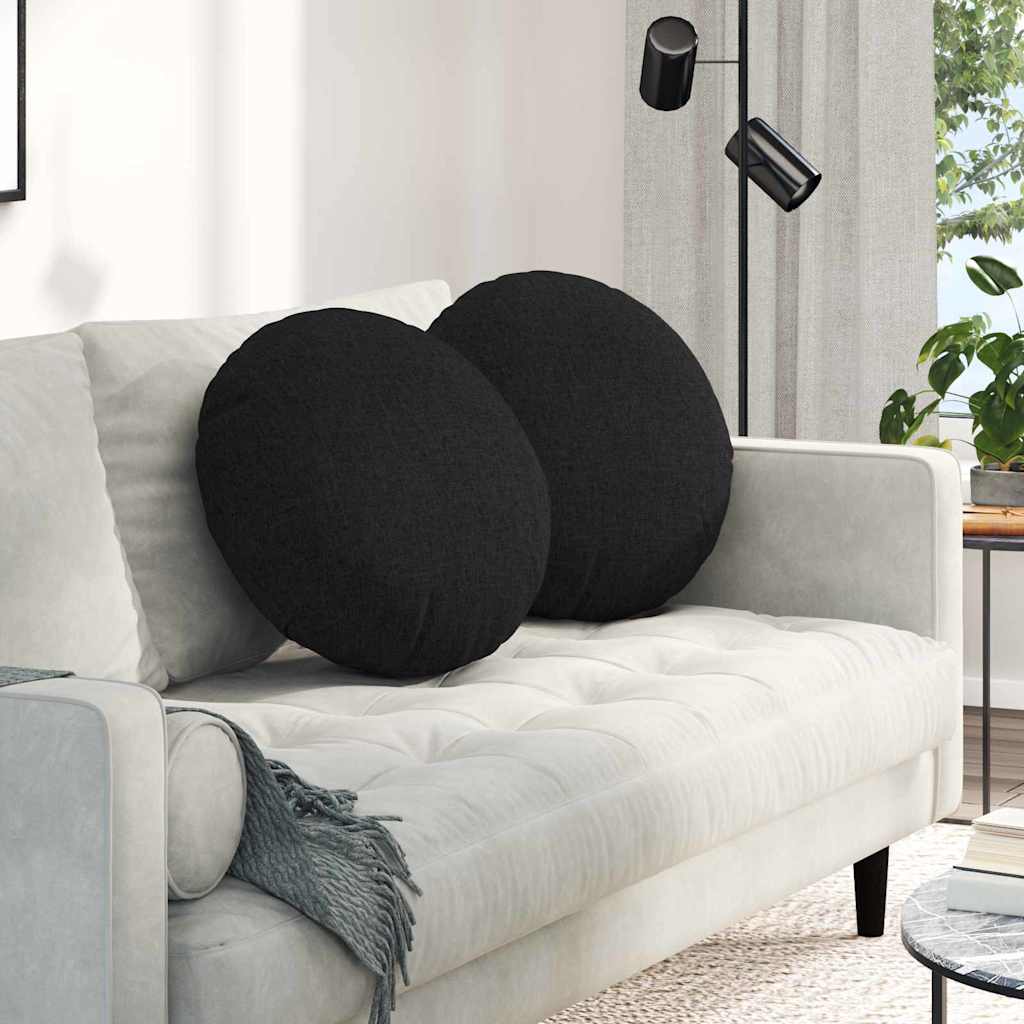 Jastučići za sjedenje 2 pcs Crna Ø50 x 19 cm tkanina