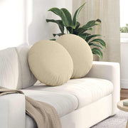 Jastučići za sjedenje 2 pcs Krema Ø50 x 19 cm tkanina