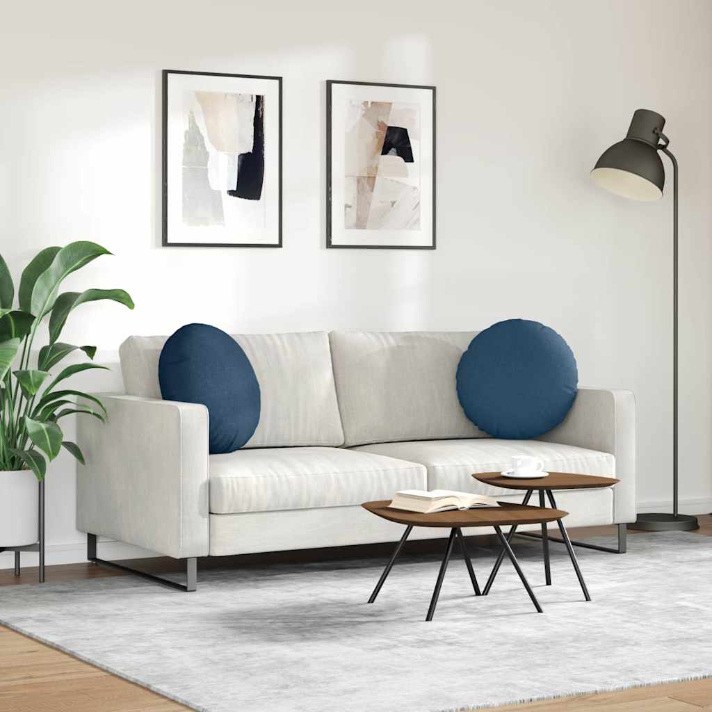 Jastučići za sjedenje 2 pcs Plava Ø50 x 19 cm tkanina