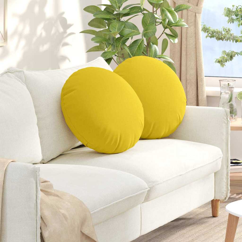 Jastučići za sjedenje 2 pcs Svijetlo žuta Ø50 x 19 cm tkanina