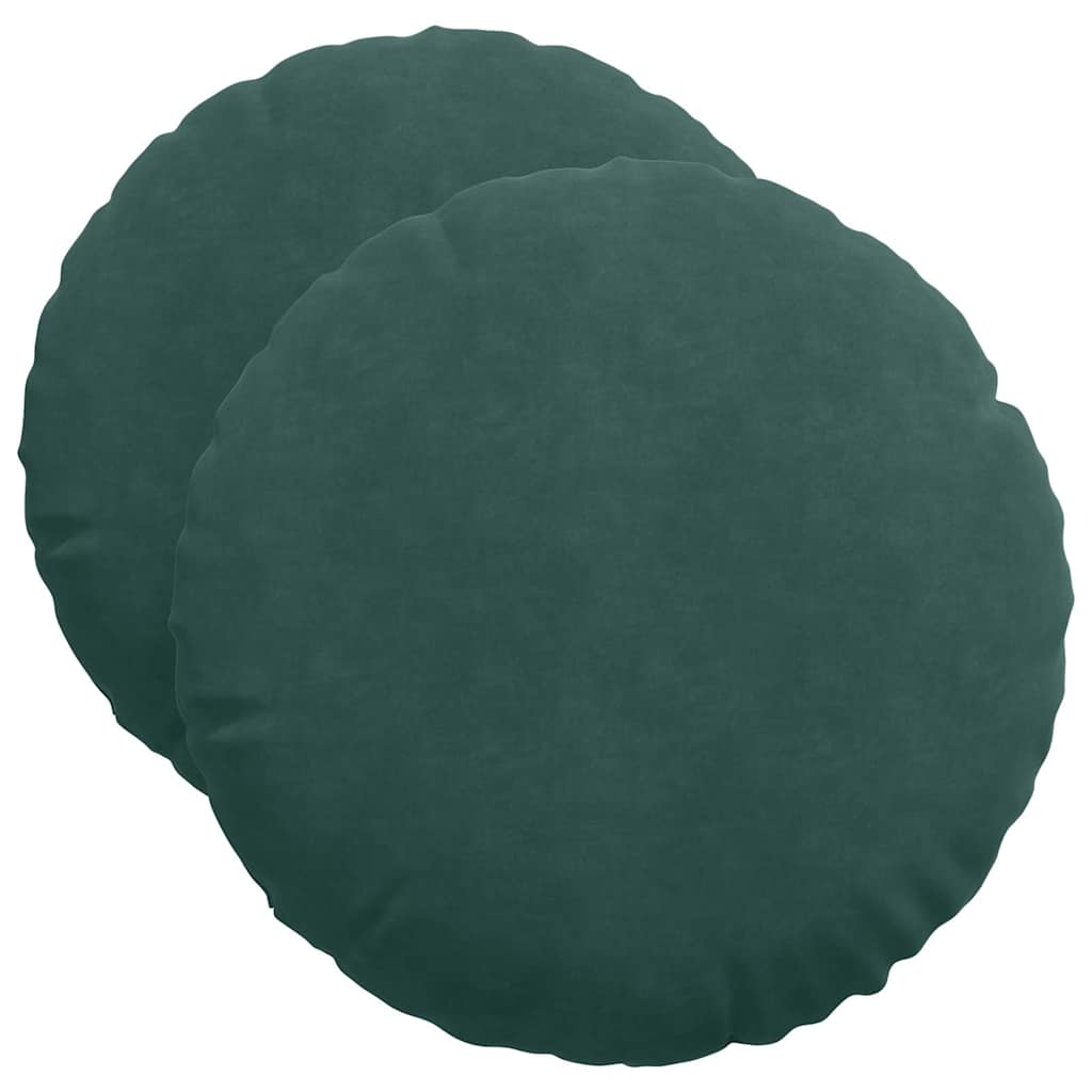 Jastučići za sjedenje 2 pcs Tamnozelena Ø50 x 19 cm Baršun
