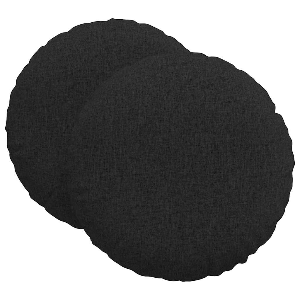 Jastučići za sjedenje 2 pcs Crna Ø60 x 21 cm tkanina