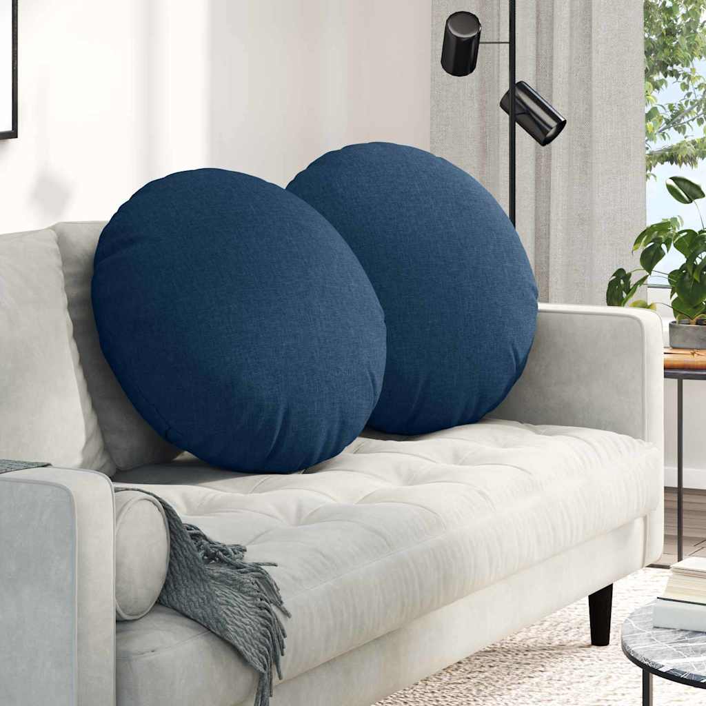 Jastučići za sjedenje 2 pcs Plava Ø60 x 21 cm tkanina