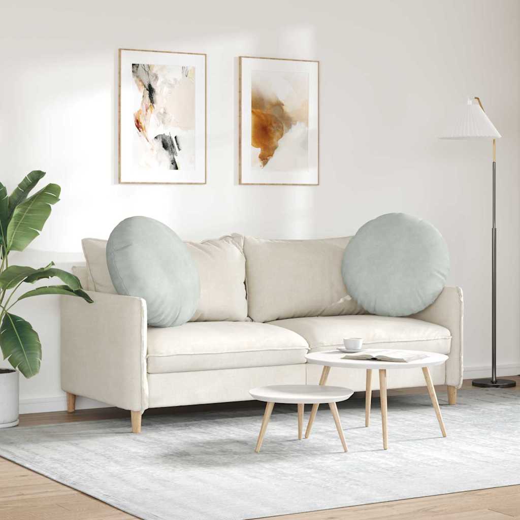 Jastučići za sjedenje 2 pcs Svijetlo siva Ø60 x 21 cm Baršun