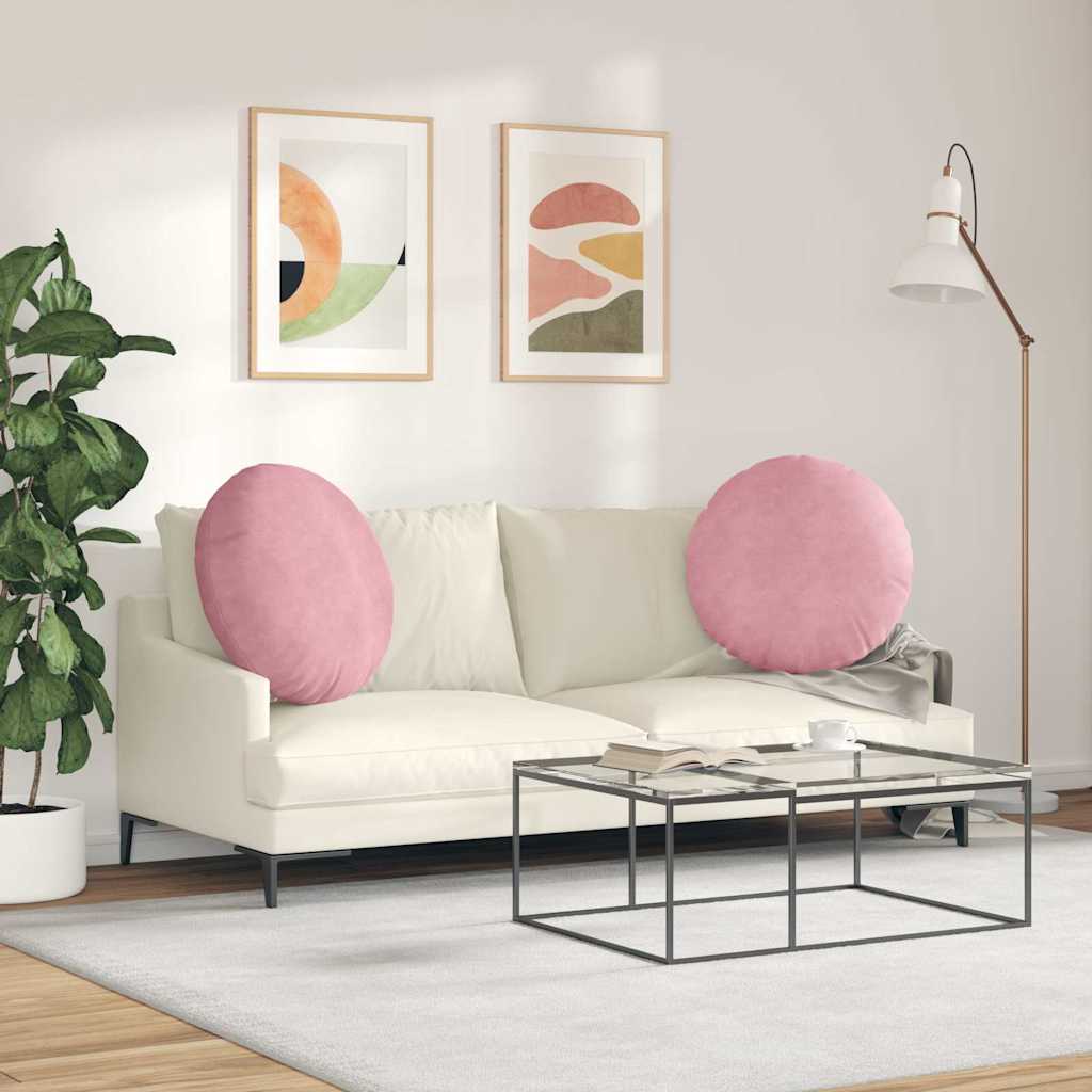 Jastučići za sjedenje 2 pcs Ružičasta Ø60 x 21 cm Baršun
