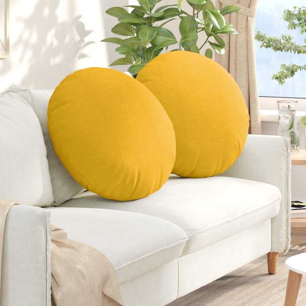 Jastučići za sjedenje 2 pcs Svijetlo žuta Ø60 x 21 cm