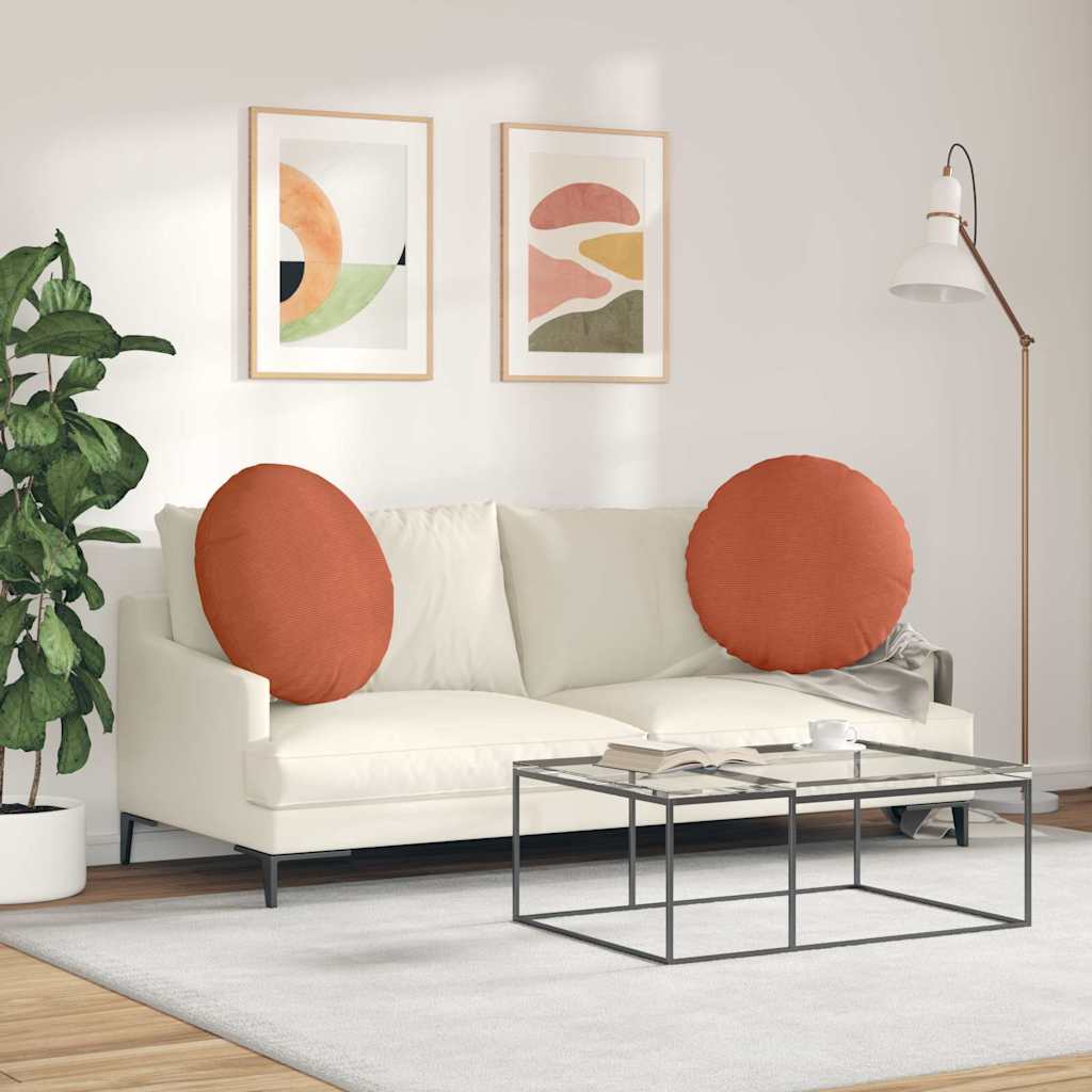 Jastučići za sjedenje 2 pcs Crvena narančasta Ø60 x 21 cm
