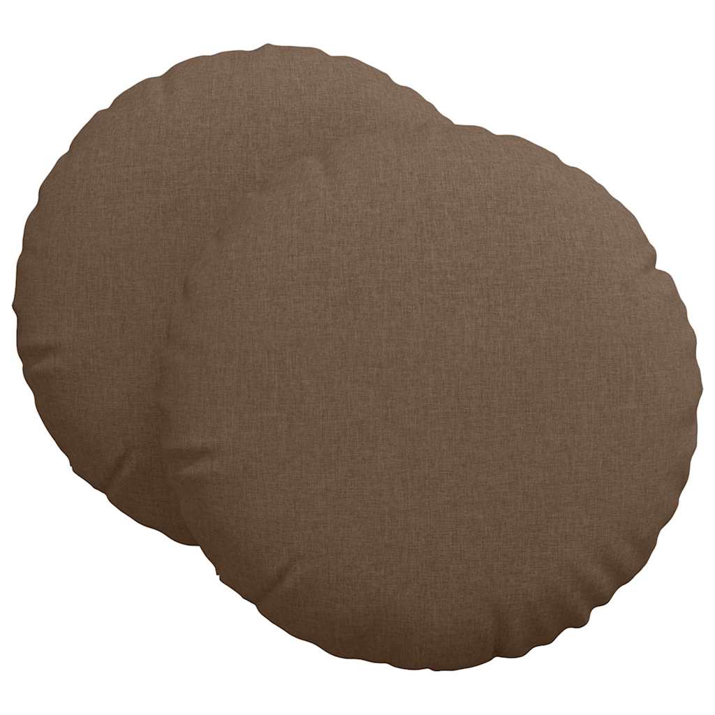 Jastučići za sjedenje 2 pcs Smeđa Ø80 x 29 cm tkanina