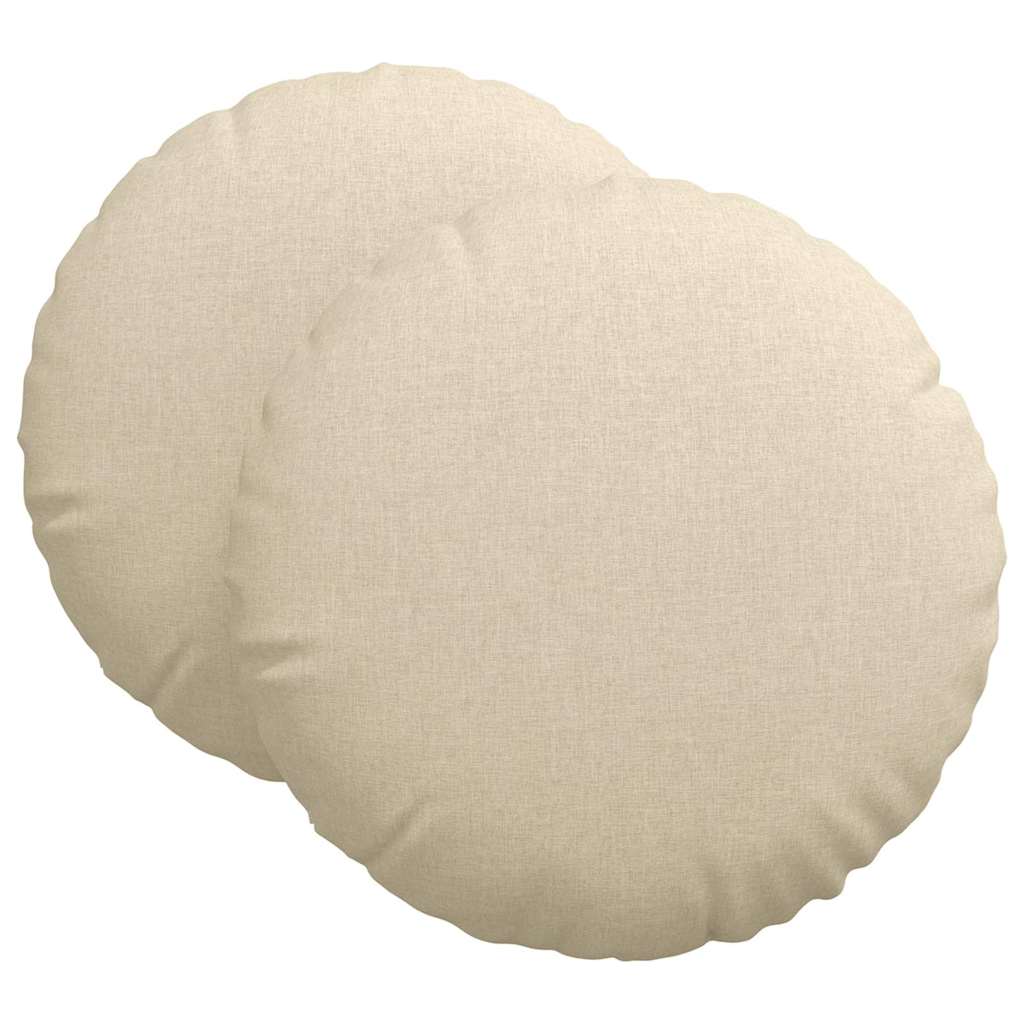 Jastučići za sjedenje 2 pcs Krema Ø80 x 29 cm tkanina