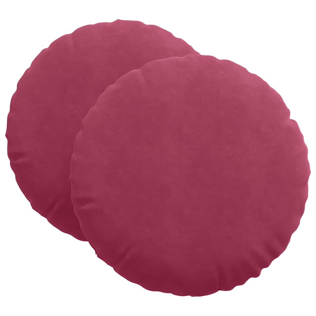 Jastučići za sjedenje 2 pcs Vinska crvena Ø 80 x 29 cm Baršun