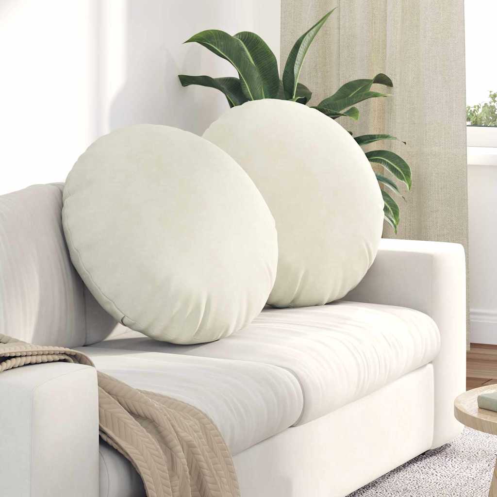 Jastučići za sjedenje 2 pcs Krema Ø 80 x 29 cm Baršun