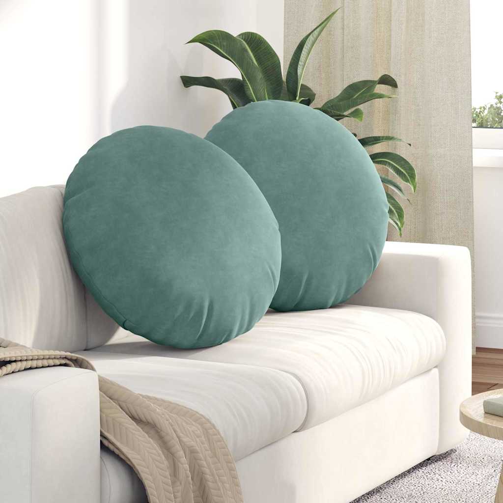 Jastučići za sjedenje 2 pcs Morska zelena Ø 40 x 13 cm Baršun