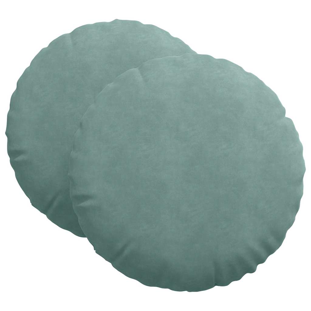 Jastučići za sjedenje 2 pcs Morska zelena Ø 40 x 13 cm Baršun
