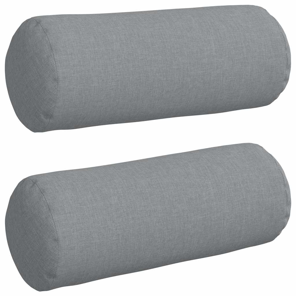 Valjkasti jastučići 2 pcs Svijetlo siva Ø 15 x 40 cm tkanina