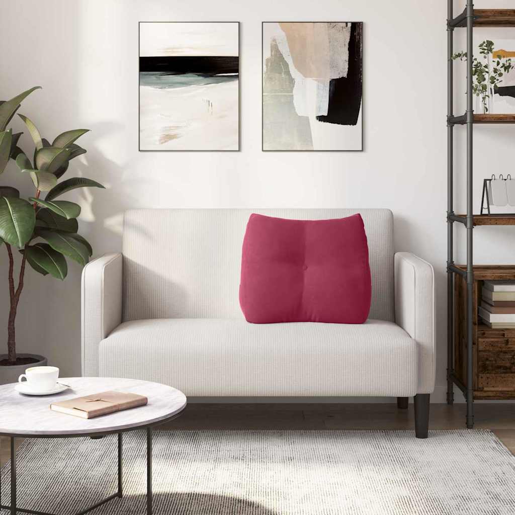 Jastuk za leđa Vinska crvena 60 x 24 x 50 cm Baršun
