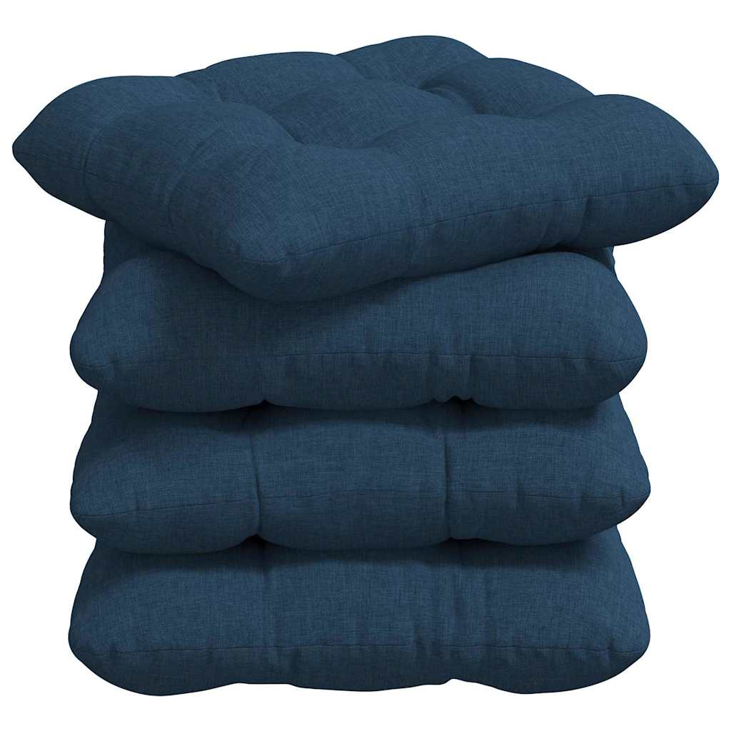 Jastučići za sjedenje 4 pcs Plava 40 x 40 x 12 cm tkanina